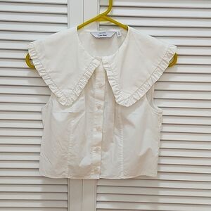 & Other Stories white tank button up blouse, size 2